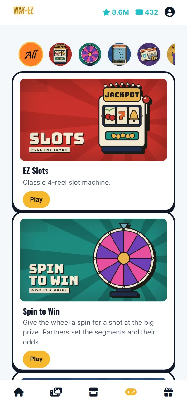 WAY-EZ in the app: the games
