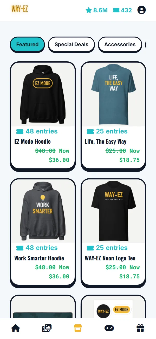 WAY-EZ in the app: the store