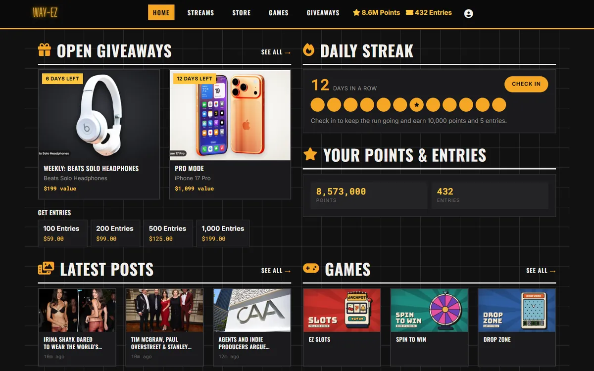 The Forge theme on a creator's home page