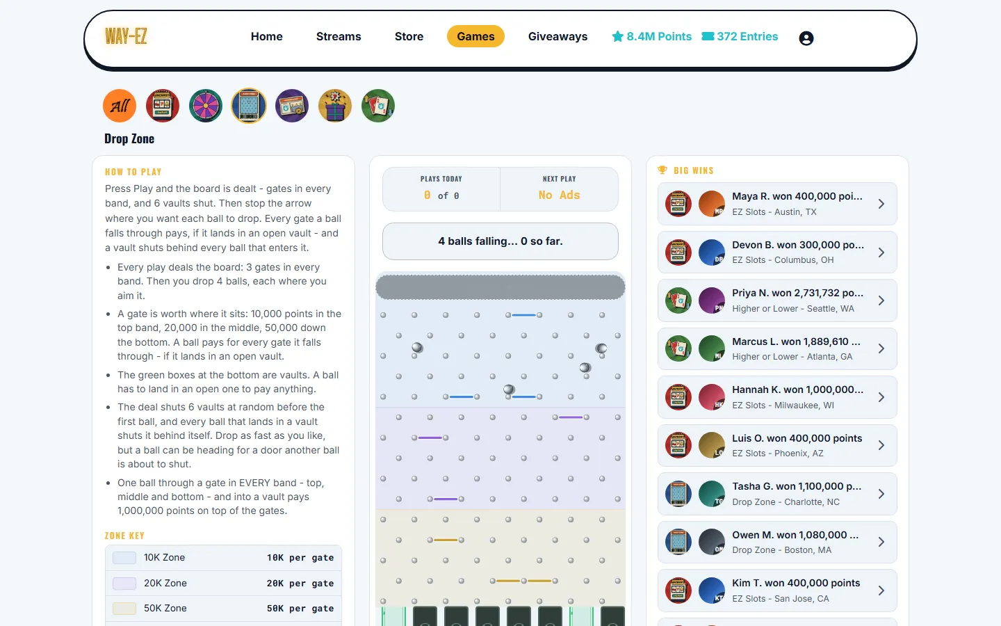 WAY-EZ's website: Drop Zone